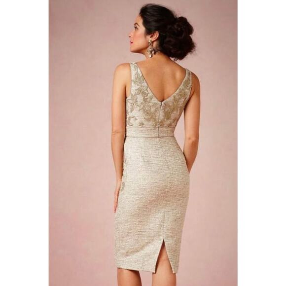 Badgley Mischka Cream and Gold Mini Dress - Picture 10 of 10